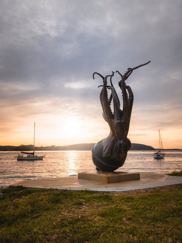 Sculptures along the waterfront walk in Batemans Bay