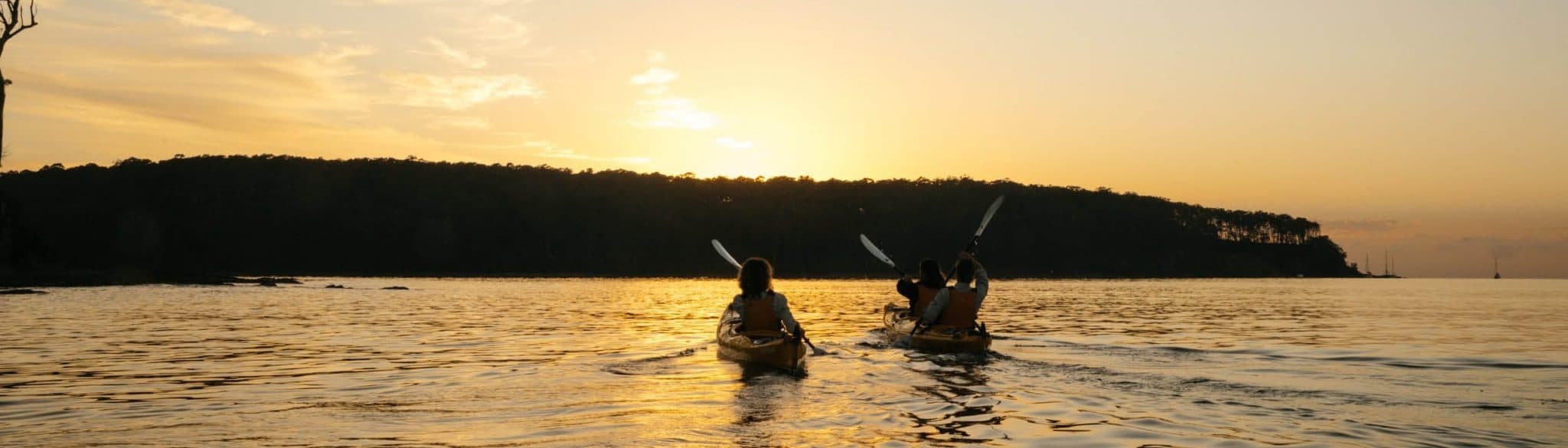 Kayak hire at sunset in Batemans Bay