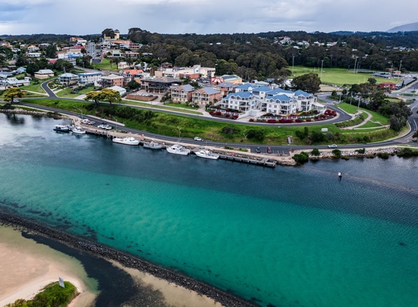 Aerial view over Narooma