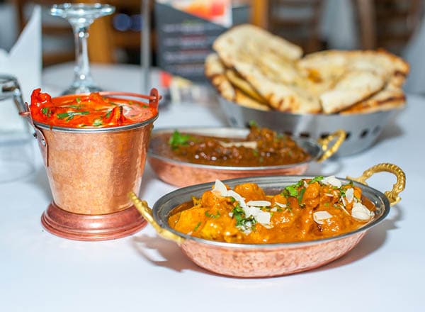 Food dishes served at Kohlis Indian Restaurant at Batemans Bay
