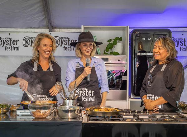 Cooking demonstration at Narooma Oyster Festival